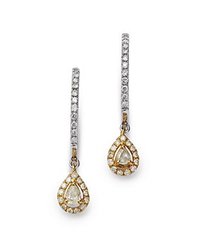 Bloomingdale's - Yellow & White Diamond Pear-Cut Drop Earrings in 14K Yellow & White Gold - 100% Exclusive