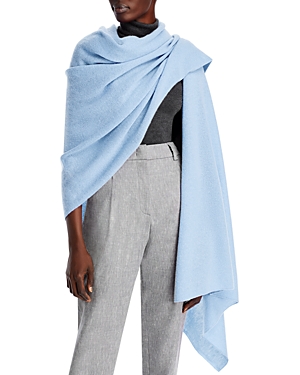C By Bloomingdale's Cashmere Cashmere Travel Wrap - 100% Exclusive In Crystal Blue