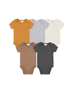 Bloomie's Baby Boys' Solid Cotton Bodysuit, 5 Pack - Baby In Brown