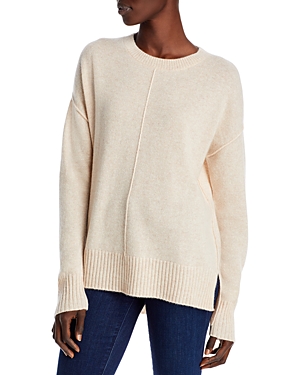 C By Bloomingdale's Cashmere C By Bloomingdale's High/low Cashmere Crewneck Sweater - 100% Exclusive In Heather Oatmeal