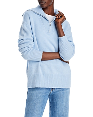 C By Bloomingdale's Cashmere C By Bloomingdale's Half-zip Cashmere Sweater - 100% Exclusive In Crystal Blue