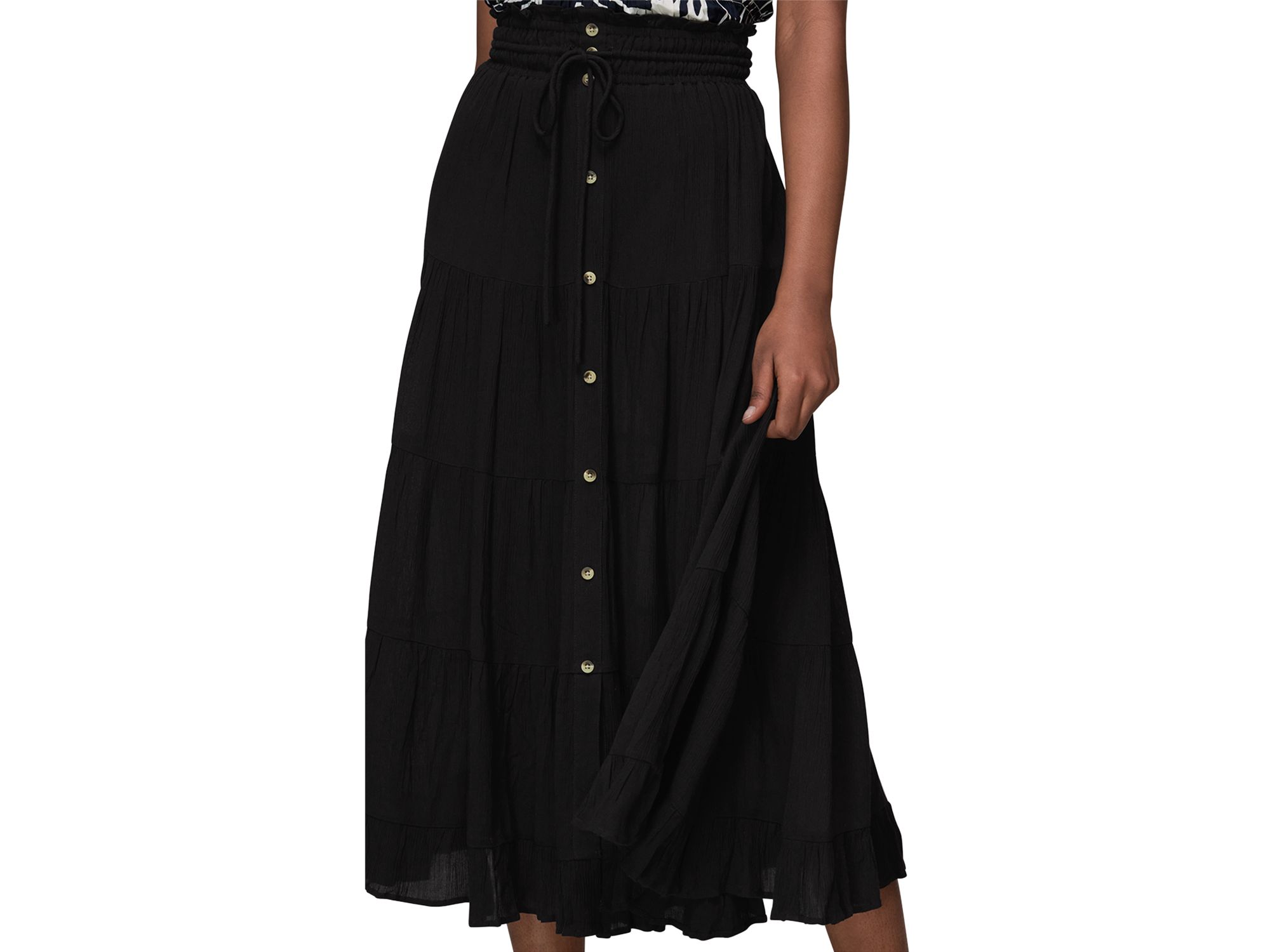 Crinkled Button Front Skirt — Image 3