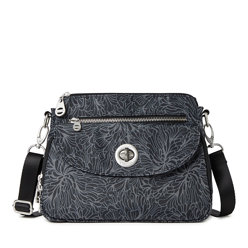 Baggallini Calais Travel Crossbody Bag In Midnight Blossom Print