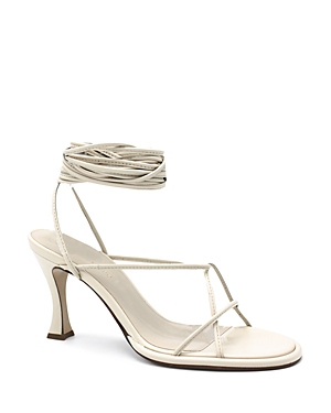 Ilio Smeraldo X Ilenia Toma Women's Strappy Ankle Tie High Heel Sandals In White