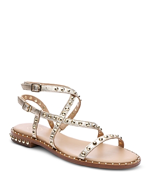 Ash Play Stud-embellished Sandals In Light Gold