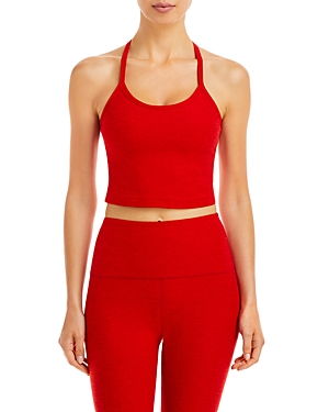 Beyond Yoga Spacedye Slim Racerback Cropped Tank In Red Hot-siren