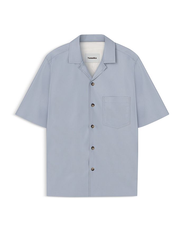 Nanushka Bodil Dusty Blue Camp Shirt Bloomingdale's