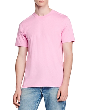 Sandro Small Logo Tee In Candy Pink