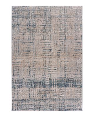 Lr Home Fantasia Neutral Distressed Geometric Wave Area Rug, 7'10 x 10'9