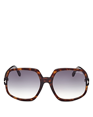 Tom Ford Delphine Tortoiseshell Acetate Butterfly Sunglasses In Havana/blue Gradient