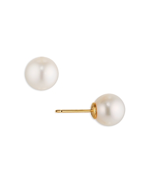 Nadri Nacre Pearl Stud Earrings In White/gold