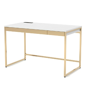 Furniture Of America Gallway White Writing Desk with Usb Ports