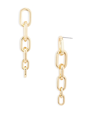 Aqua Oval Link Linear Drop Earrings in Gold Tone - 100% Exclusive