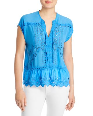 Johnny Was Clemence Eyelet Blouse Bloomingdale s