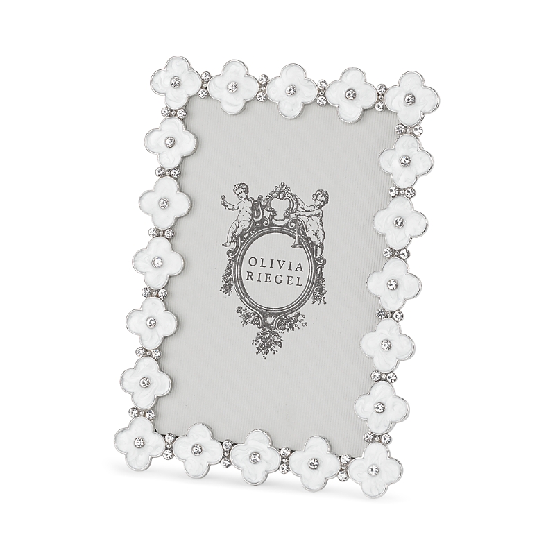 Olivia Riegel Enamel Clover 4 X 6 Frame In White