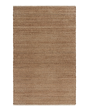 Lr Home Origin Natural Jute With Detailed Chevron Threading Area Rug, 5' X 7'9 In Ivory