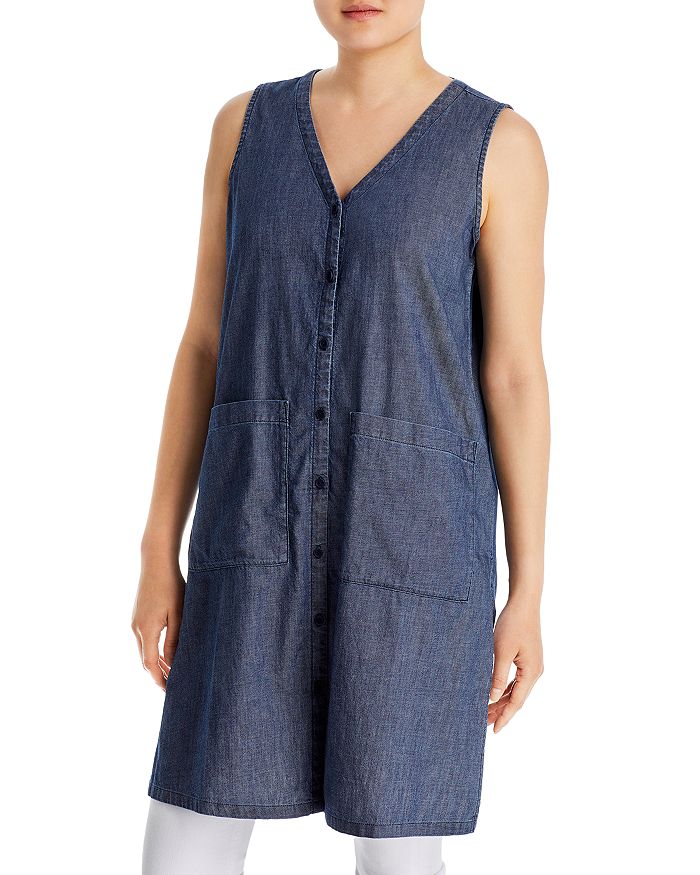 Eileen Fisher Organic Cotton Button Front Tunic | Bloomingdale's