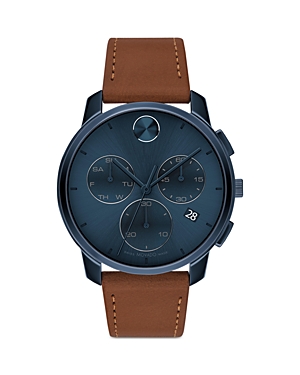 Shop Movado Bold Thin Chronograph, 42mm In Blue/brown