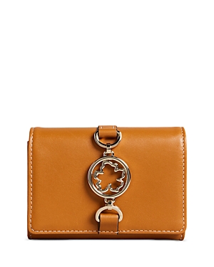 TED BAKER KENSEN SMALL MAGNOLIA DETAIL LEATHER PURSE