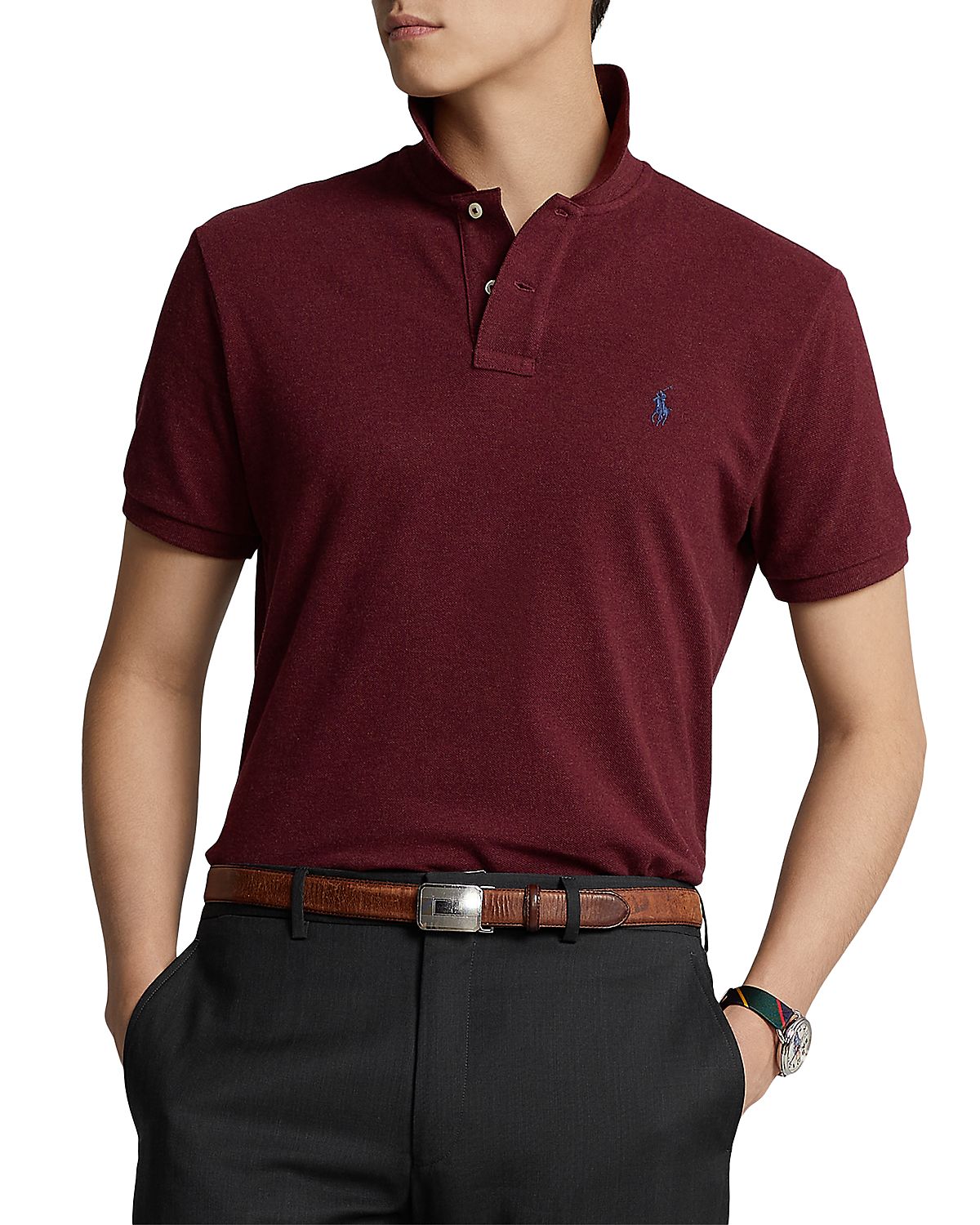 Polo Ralph Lauren Custom Slim Fit Mesh Polo Shirt