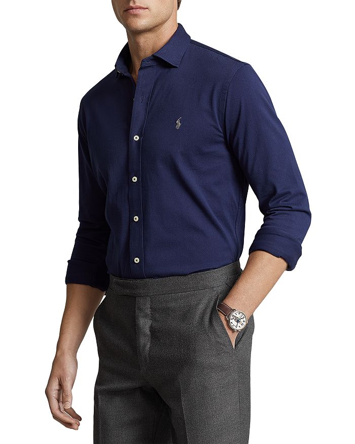 Polo Ralph Lauren - Cotton Jersey Solid Classic Fit Button Down Shirt