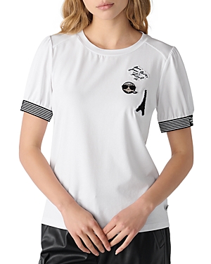 Karl Lagerfeld Paris Puff Sleeve Patches Tee
