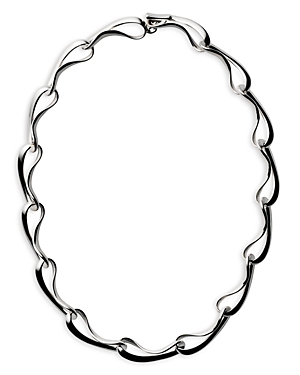 Shop Georg Jensen Sterling Silver Infinity Link Collar Necklace, 16.93