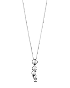 Georg Jensen Sterling Silver Moonlight Grapes Linear Drop Pendant Necklace, 23.6 In Silver