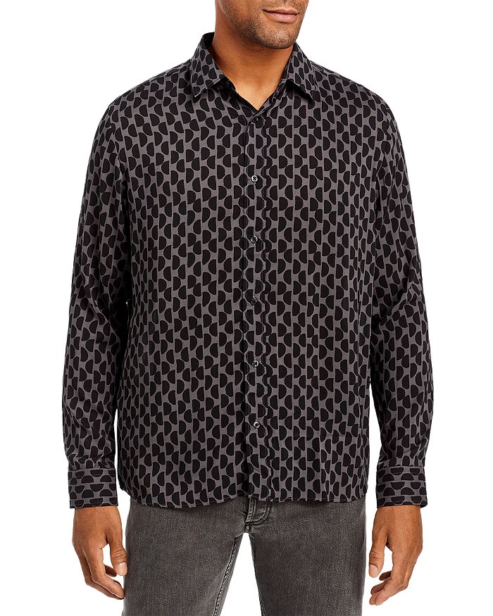 HUGO Emero Geometric Print Relaxed Fit Shirt | Bloomingdale's