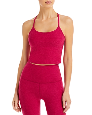 Beyond Yoga Spacedye Slim Racerback Cropped Tank In Dragonfruit Sangria