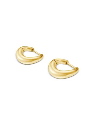 18K Yellow Gold Offspring Graduated Huggie Hoop Earrings