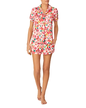 Kate Spade New York Short Sleeve Boxer Pajama Set In Brushy Bloom