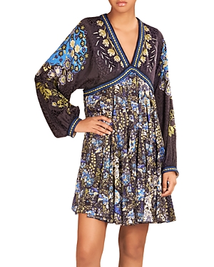 Etro Mixed Floral-printed Leopard Satin Jacquard Dress In Black