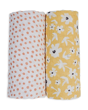 Lulujo Wildflower and Dots Printed Cotton Muslin Blankets, Pack of 2 - Baby