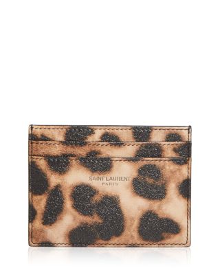 Saint Laurent Leopard Print Leather Card Case Bloomingdale s