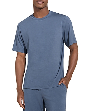 Shop Eberjey Henry Short Pajama Set In Coastal Blue
