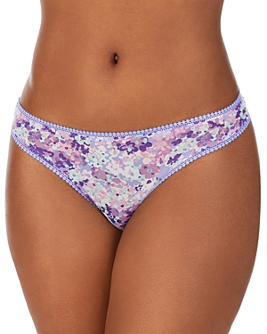 On Gossamer Printed Hipster Thong In Secret Garden Rich Dhalia