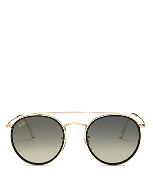 RAY BAN RAY-BAN ICONS BROW BAR ROUND SUNGLASSES, 51MM