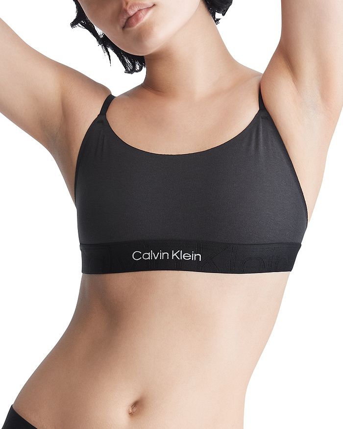 Embossed Icon Cotton Unlined Bralette - CALVIN KLEIN - Smith