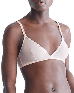 Shop Calvin Klein Sheer Marquisette Unlined Triangle Bra In Subdued