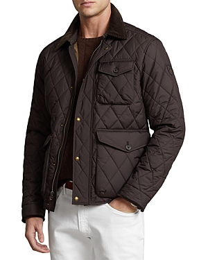 Polo Ralph Lauren Quilted Water-repellent Jacket In Dark Brown