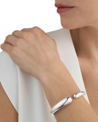 Sterling Silver Mercy Sculptural Hinged Bangle Bracelet