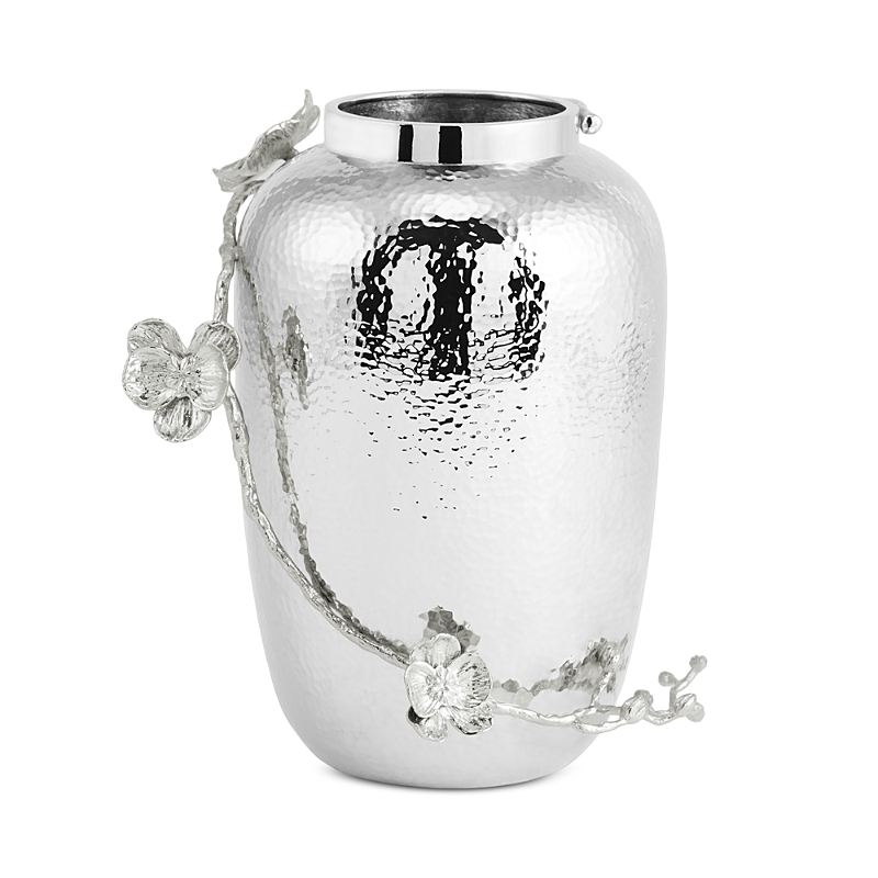 Michael Aram Large White Orchid Vase In Silver