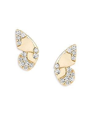 Adina Reyter 14K Yellow Gold Enchanted Diamond Butterfly Wing Stud Earrings