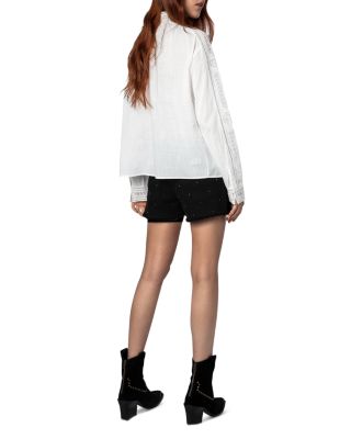 Teddy Eyelet Trim Blouse