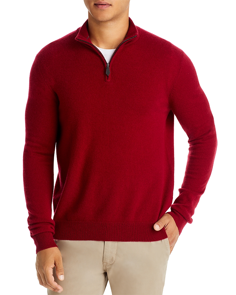 The Men's Store at Bloomingdale's Berry Cashmere Half-Zip Sweater - Exclusive
