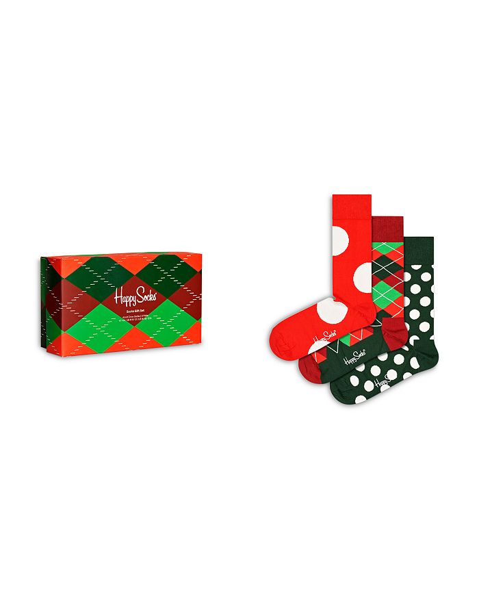 Happy Socks Holiday Classics Crew Socks Gift Set, Pack of 3 ...