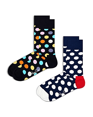Shop Happy Socks Classic Big Dot Crew Socks, Pack Of 2 In Assortment