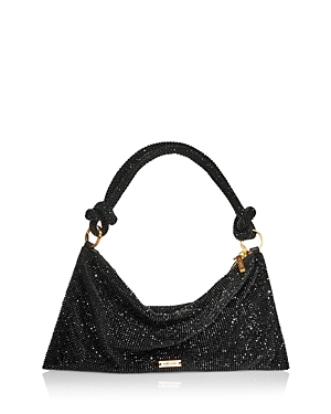 Shop Cult Gaia Hera Nano Rhinestone Shoulder Bag In Black/gold