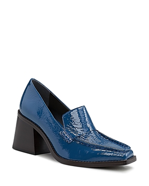 Vince Camuto Women's Segellis Block-heel Tailored Loafers Women's Shoes In Blue